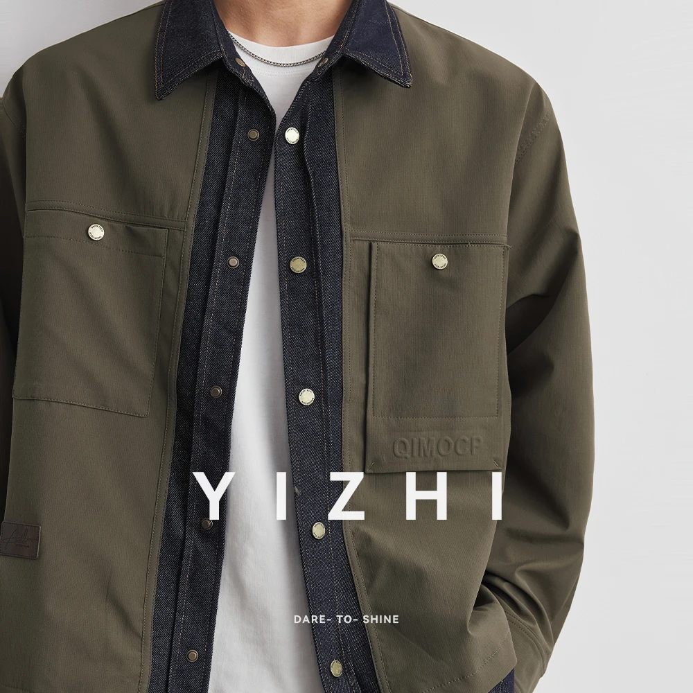 Fashion Men's New Workwear Jacket 2025 Spring and Autumn American Loose Windproof Waterproof Outdoor Jacket Lapel Button Top - Image 6