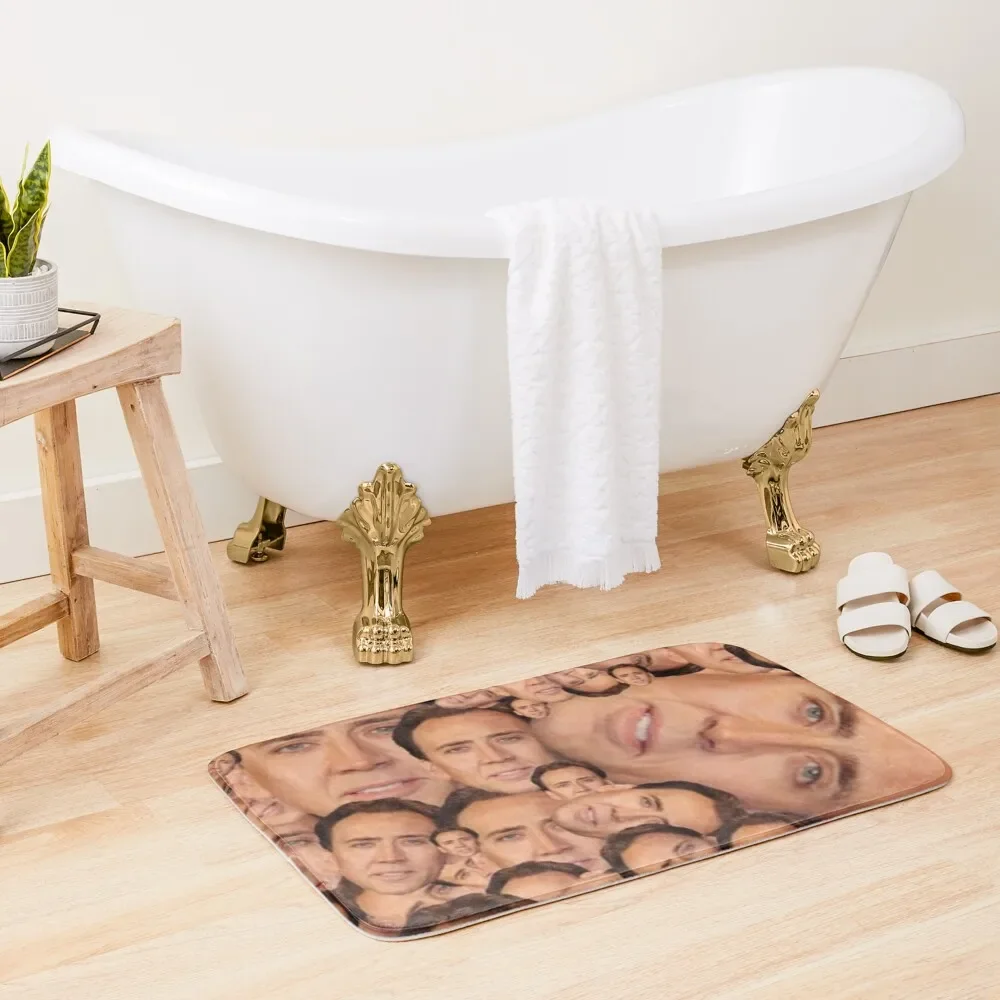 

nicolas cage meme photo collage Bath Mat Toilet Accessories Bathroom Carpet In The Bathroom Non-Slip Pad Mat