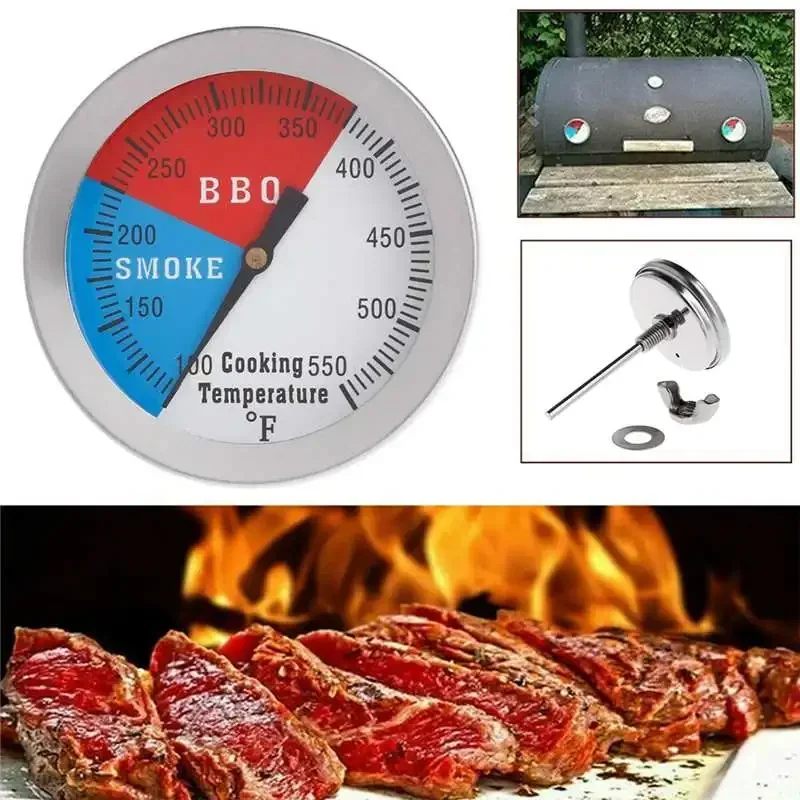 0-550 Celsius Smoker Gauge Grill Cooking Grill BBQ Smoking Thermometer Selling Barbecue Smoking Thermostat Thermometer Gauge