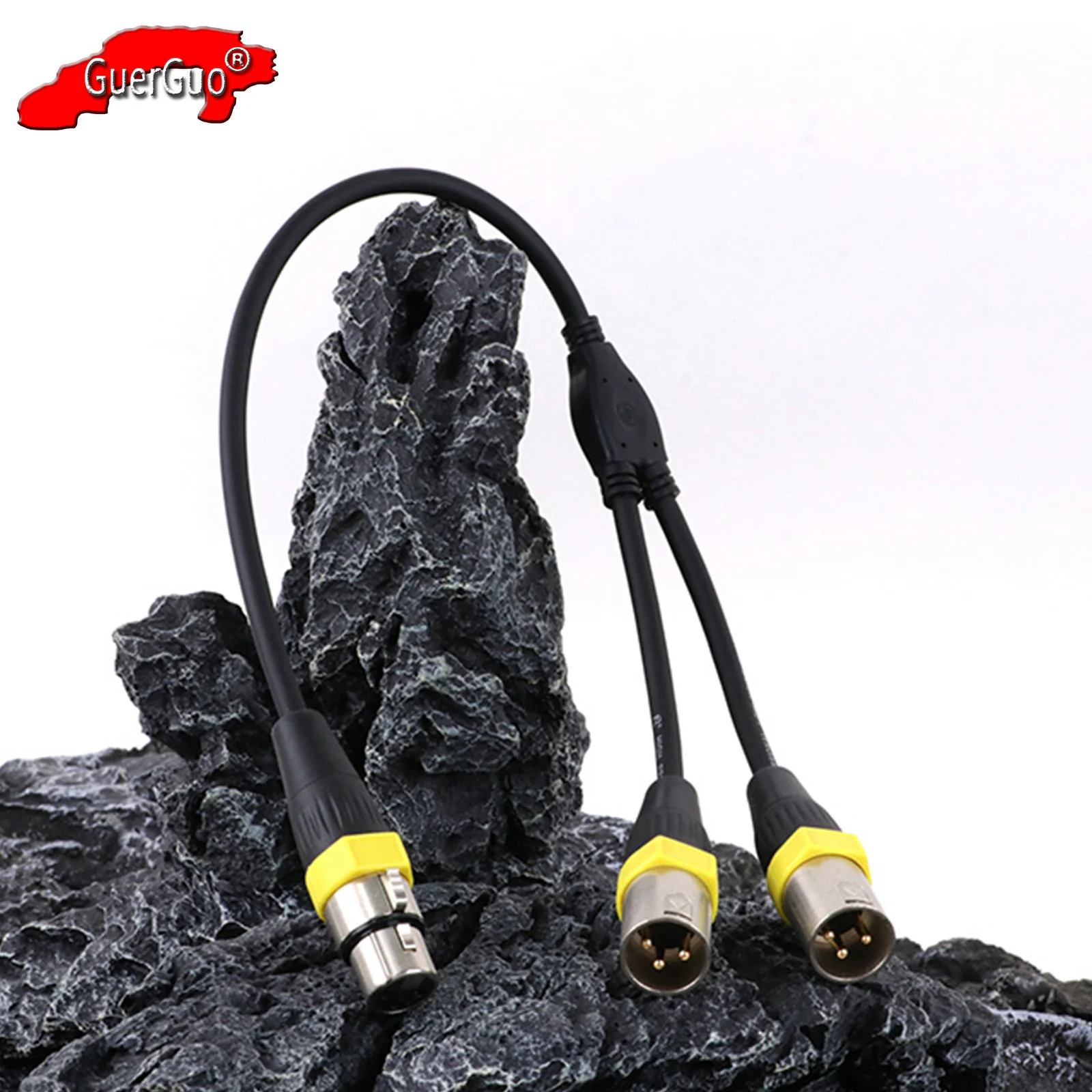 

XLR Splitter Cable,3Pin XLR Female to 2 Dual XLR Male Cord Balanced Audio Adapter Converter Speaker Extension Line for Amp Mixer