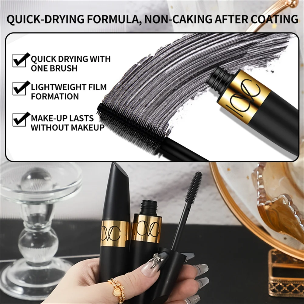 ICVC Mascara 4D Fiber Black Natural Volume Quick Dry Long Lasting Thick Curling allungamento Waterproof Makeup Mascara