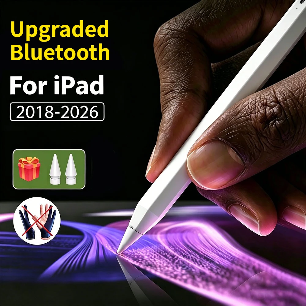 

Стилус Bluetooth для iPad 11-го поколения A16 2025 Pro M4 Air M2 Mini 7 6 10-го 9-го 8-го поколений, с функцией отклонения ладони, аналог Apple Pencil