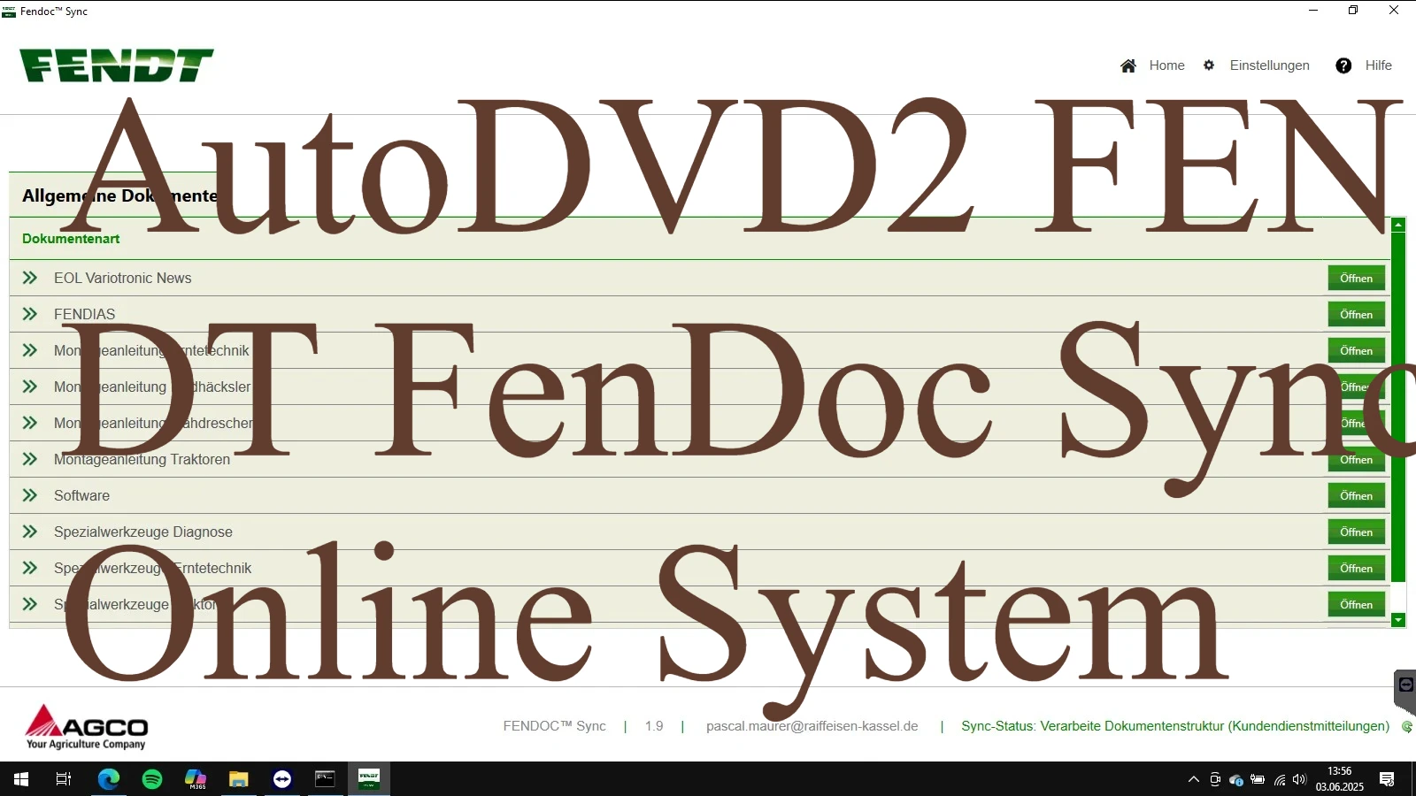 

Онлайн-система синхронизации AutoDVD2 FENDT FenDoc