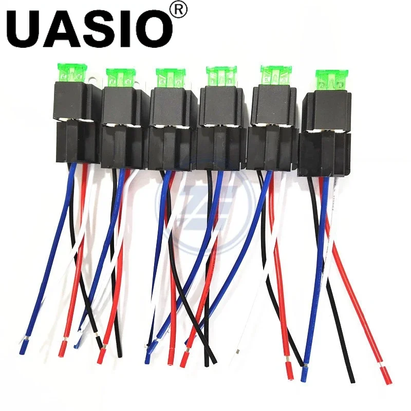 

6sets JD1912 Car Auto Automotive Relay 12V/24V 30A RY28 Normally Open Contact 5Pins Practical with Socket with Fuse Universal