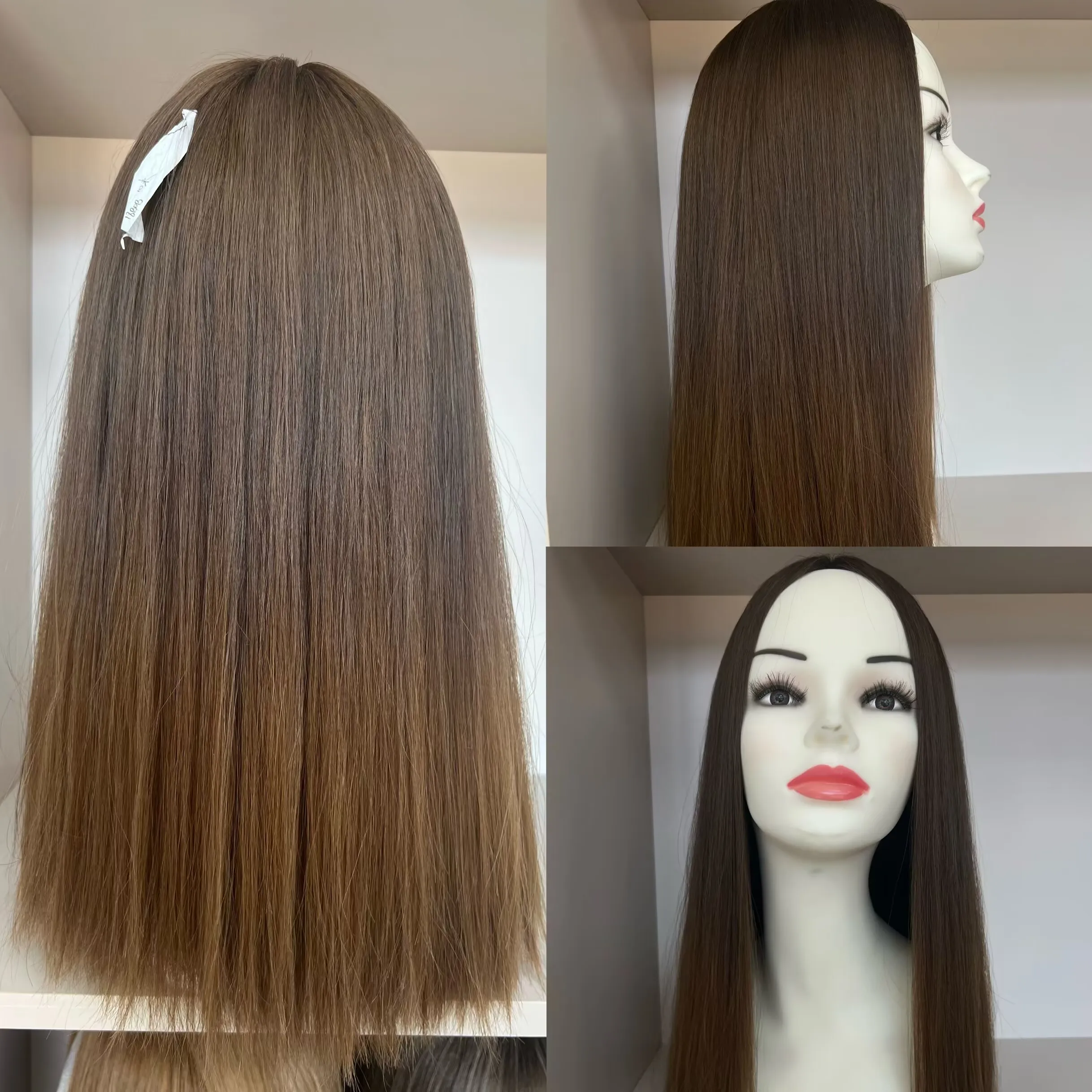 On Sale Only one In Stock European Human Hair Gradient Color TsingTaowigs Silk Top 18inch Straight Free Shipping