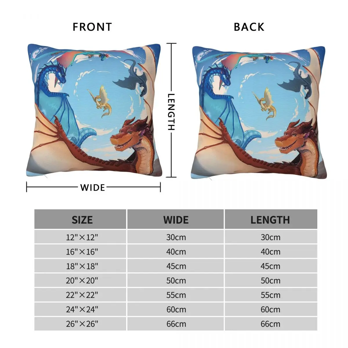 Wings Of Fire Dragonets Of Destiny Square Pillowcase Polyester Linen Velvet Pattern Decorative Pillow Case Home Cushion Cover