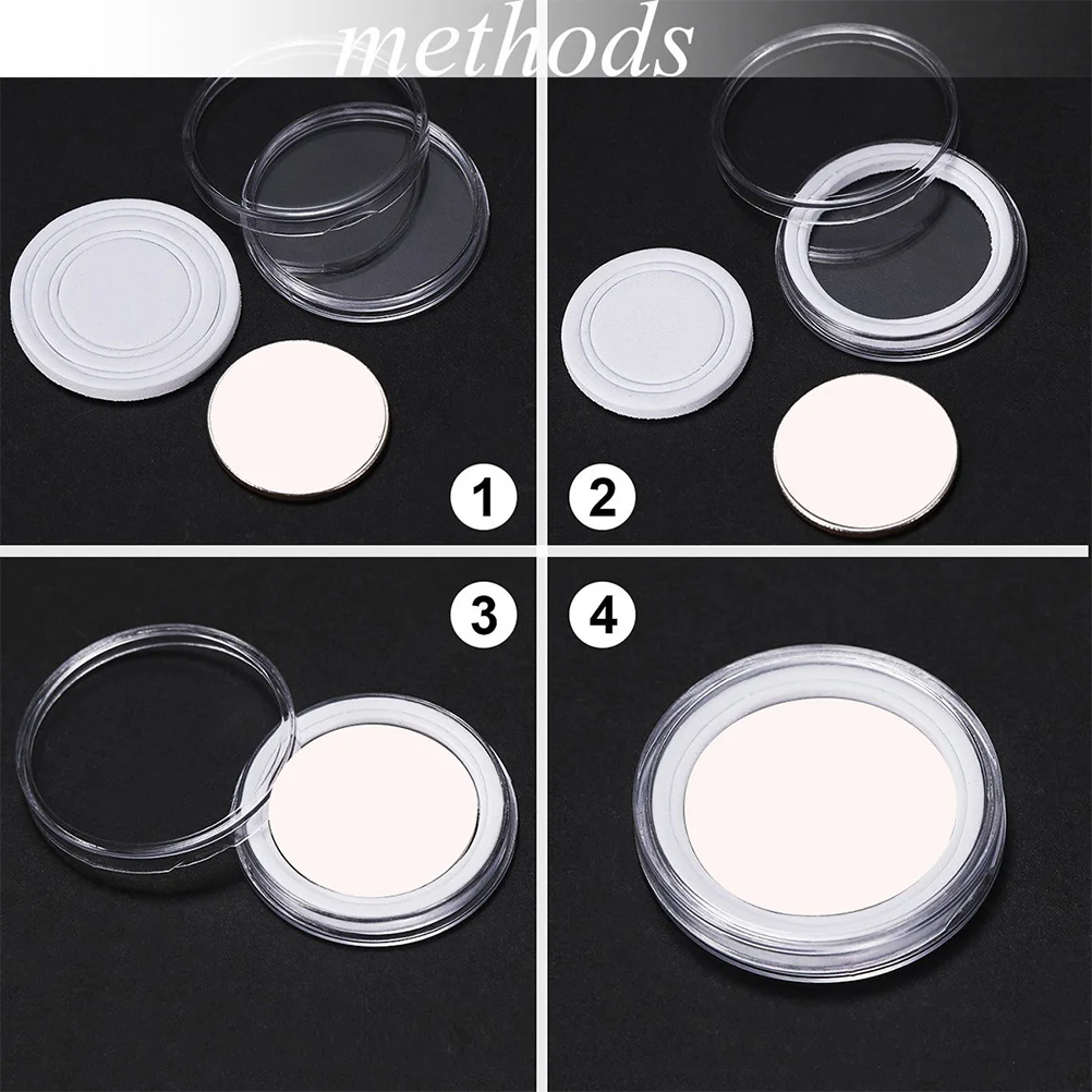 

1 Set Professional Capsules Holder Plastic Transparent Coin Storage Box Dust-Proof Oxidation-Resistant Easy-Open Coin Collection