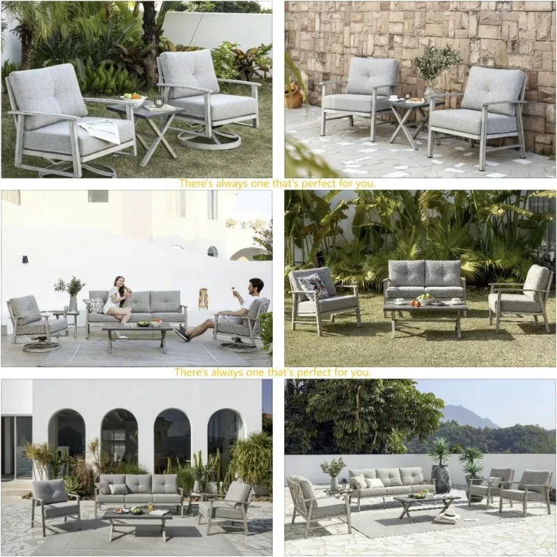 أثاث الفناء في الهواء الطلق مجموعة الأرائك أثاث الحدائق الخارجية شرفة حديقة منطقة الجلوس مجموعات الجدول كرسي صالة ماكيتا المعيشة