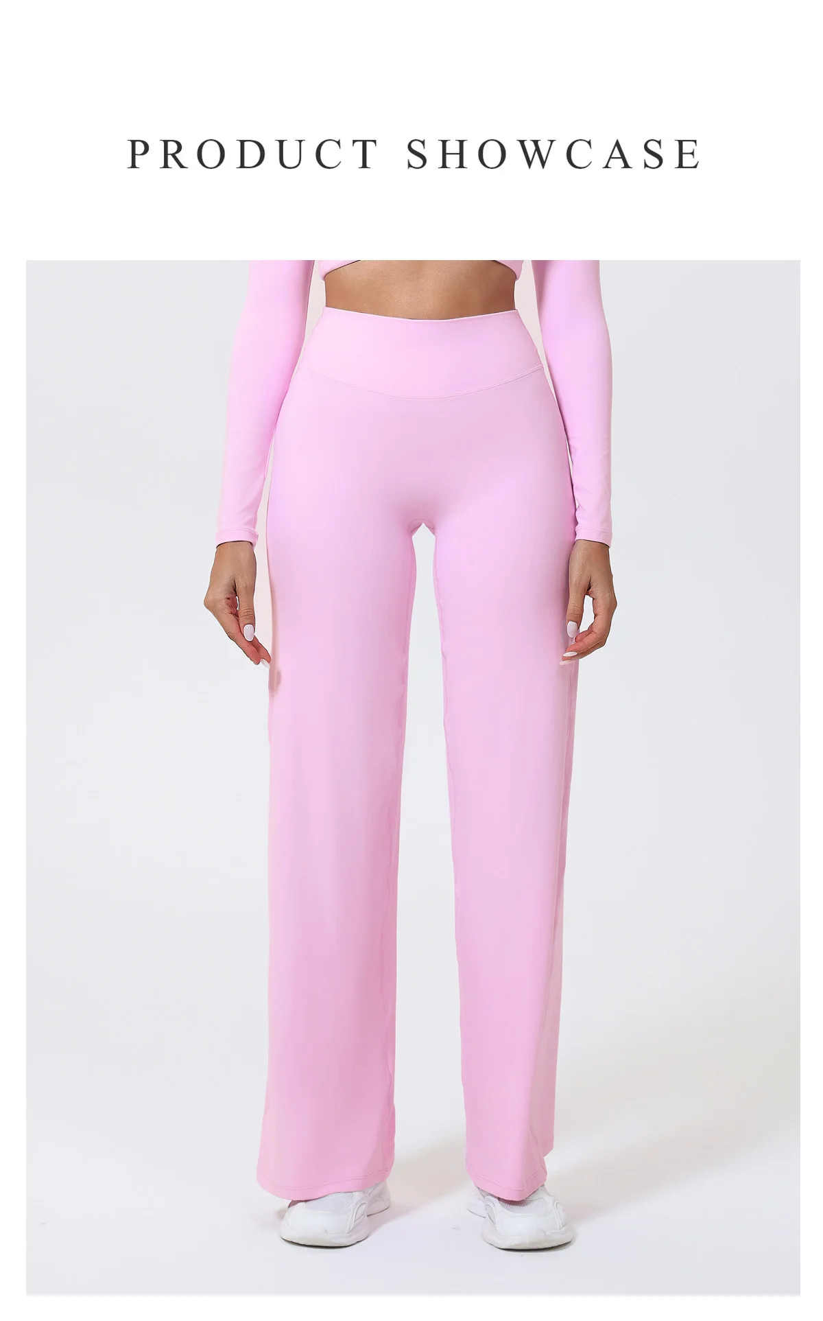 Hearuisavy Damen-Sporthose mit geradem Bein, Fitnessstudio-Bekleidung, nacktes Gefühl, Kompression, weites Bein, Yoga-Leggings, Pilates, Fitness-Strumpfhose – Detail 2