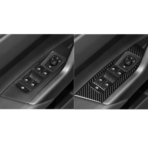 Imagen 2 del producto Para Volkswagen VW POLO 2019-2025, Adhesivo de Fibra de Carbono para el Marco de la Consola de Cambios, CD y Aire Acondicionado, Accesorios Interiores para el Coche