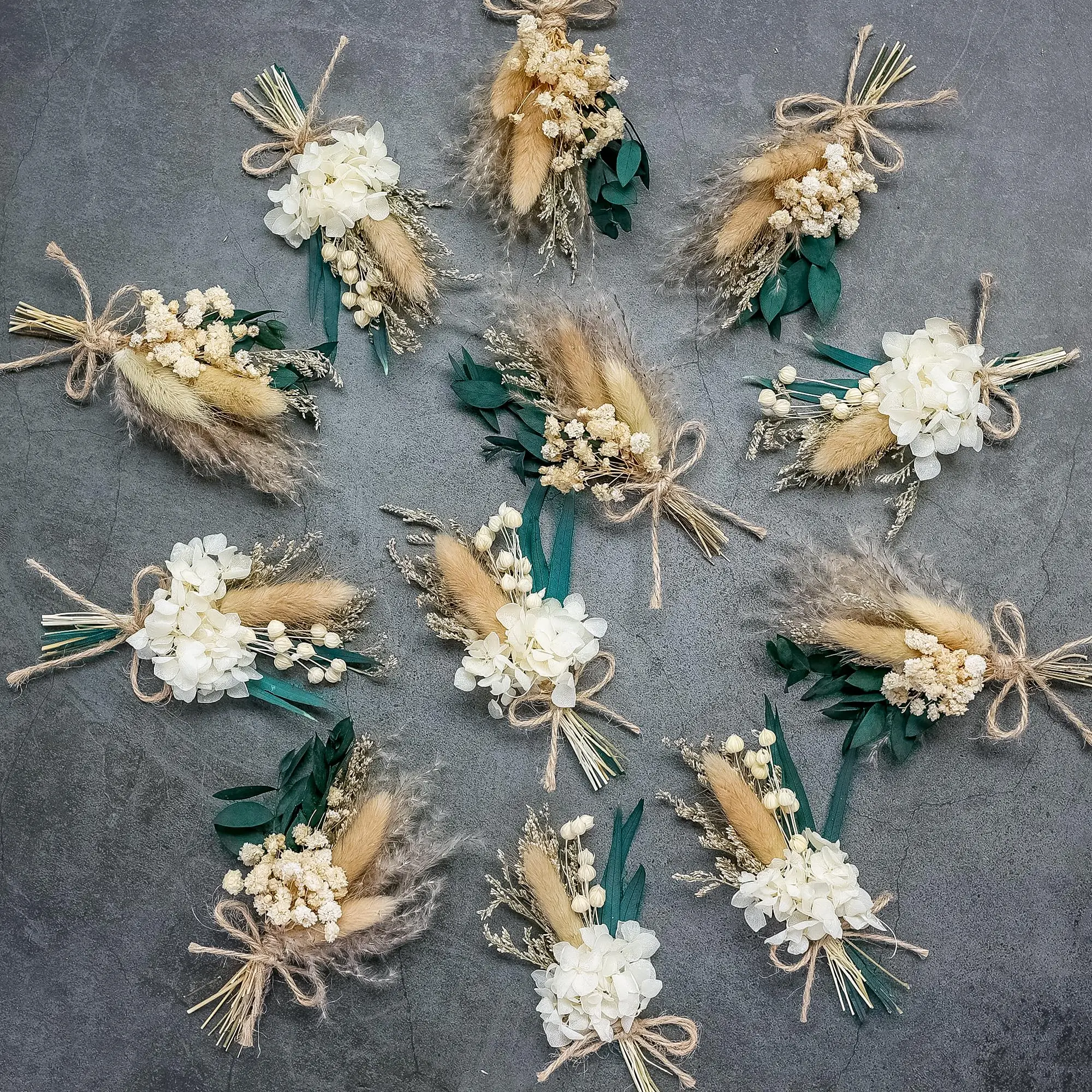 Mini Dried Flowers Boutonniere for Men Fluffy Natural Pampas Grass Wedding Bouquet Boho Wedding Party Decorations Home Decor