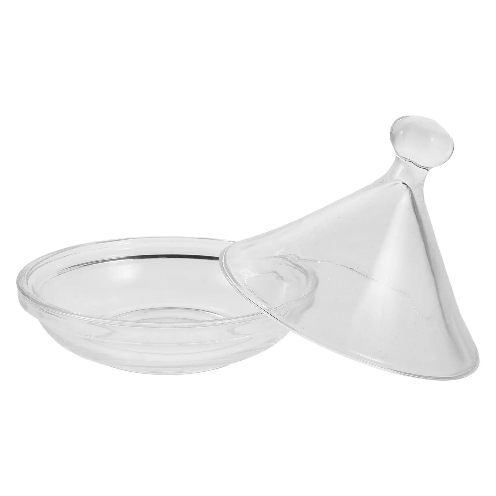 

Bowl with Lid Elegant Design for Cakes Sweets Fruits Kitchen and Office Use Tray with Cloche Modern Candy Dish