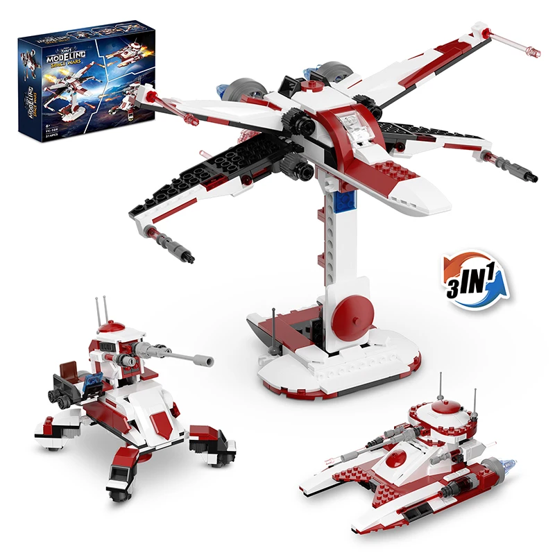 High-tech X-wing Fighter Jet Model Assembly Brick Building Block Aircraft ARC-170 Starfighter Puzzle Toy For Kids Christmas Gift