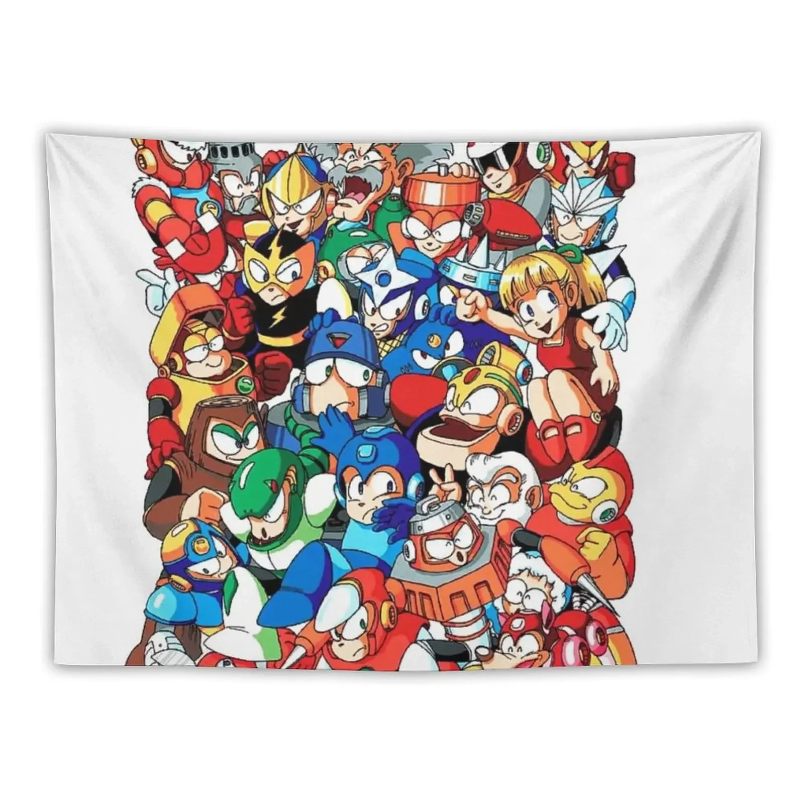 

Mega Man 1, 2, and 3 Robot Masters Tapestry Room Decor Korean Style Aesthetic Home Decor Decor For Room Tapestry