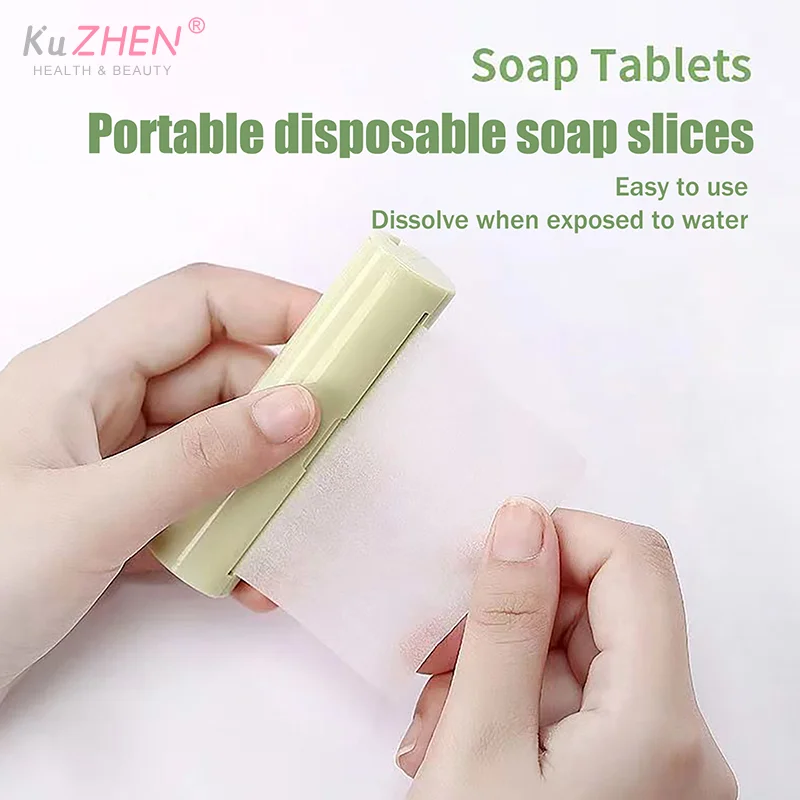 1 個 120 センチメートル長さ使い捨て石鹸紙旅行用洗濯手ミニ紙石鹸香りのスライスシートバスクリーニング用品