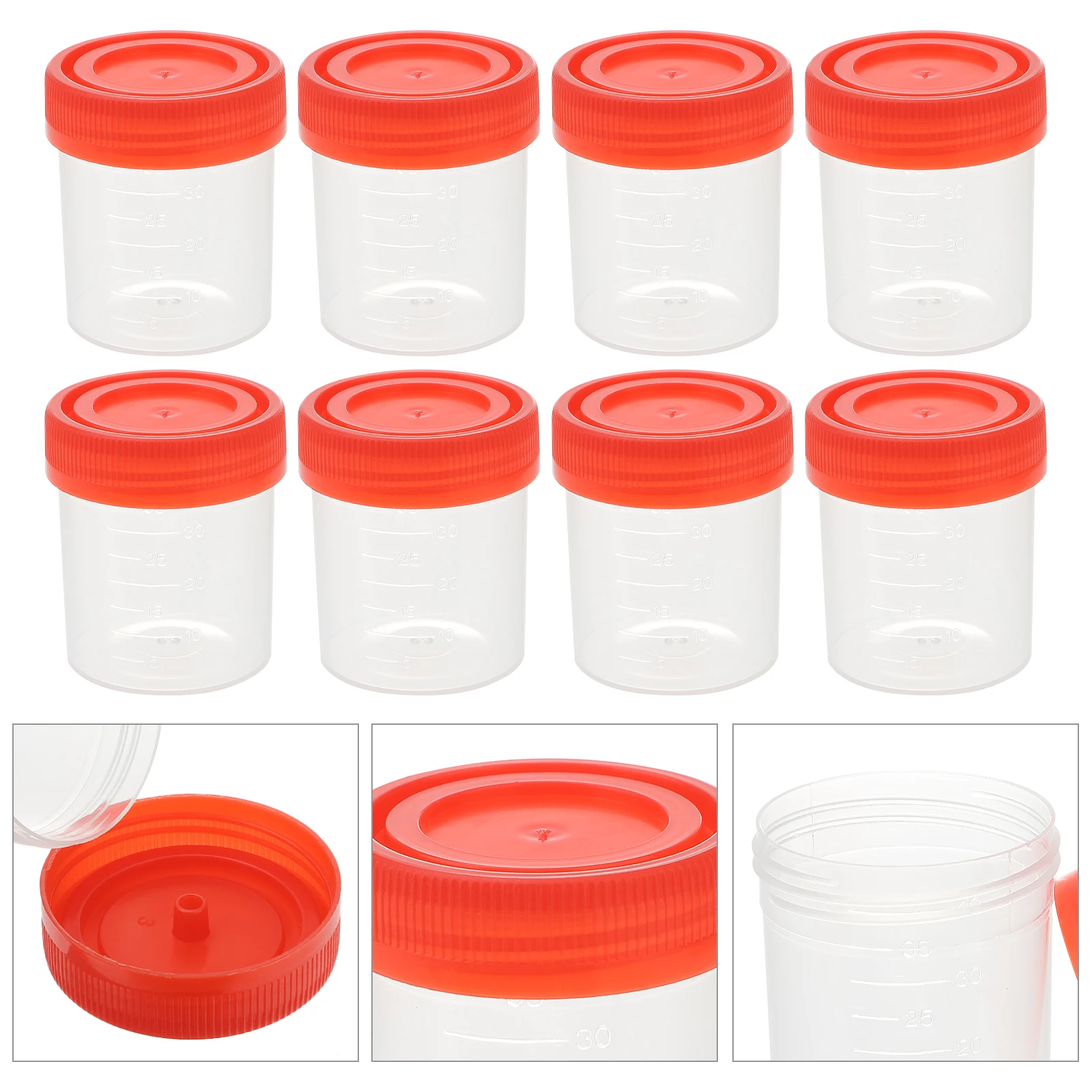 25 Pcs Urine Cups Urine Cup With Covers with Lids Disposable Plastic Specimen Containers Medical Fecal Scale Sample Collection