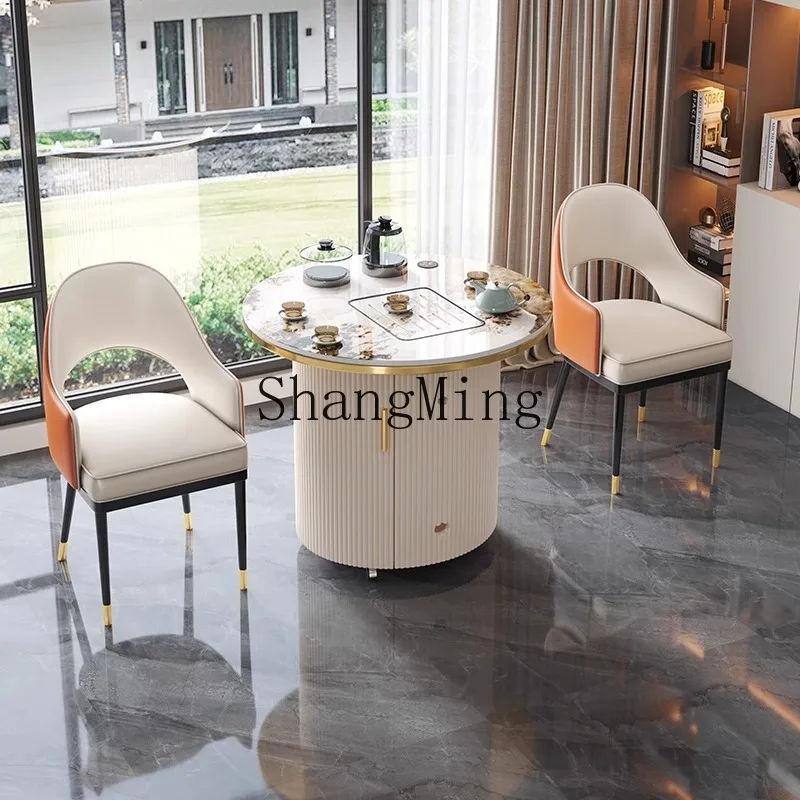 

CL balcony tea table small tea table movable office rock slab kettle integrated negotiation table and chairs