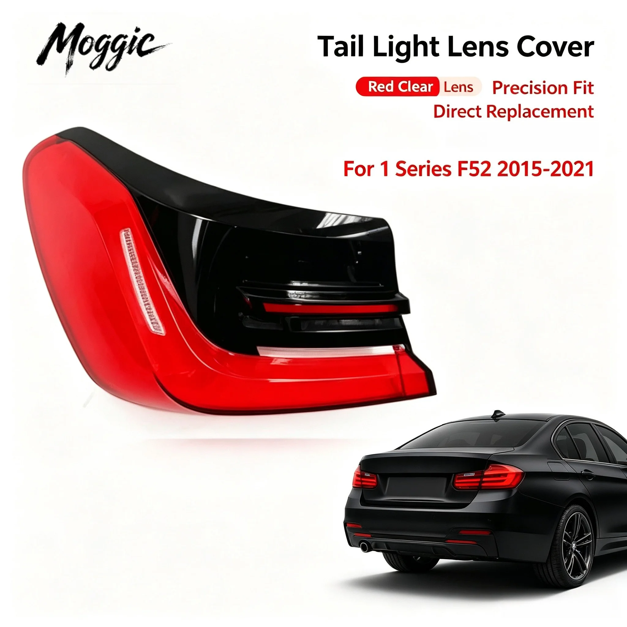 Moggic Rear Tail Light Lens Cover For BMW 7‑Series G11 G12 2019‑2021, Rear Taillight Lamp Mask Shell