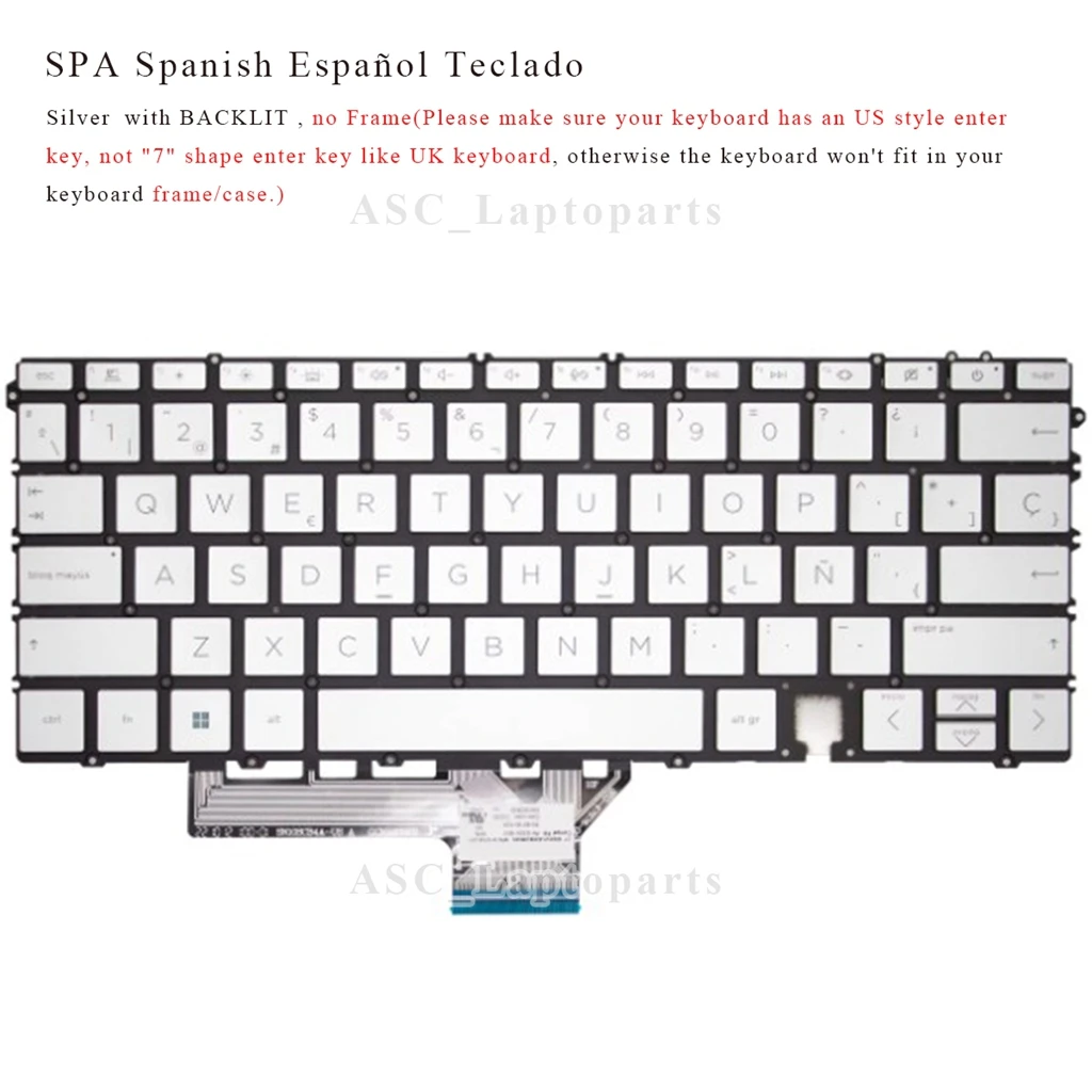 New Latin Spanish Keyboard for HP Spectre 14-ef0000ns 14-ef0001ns 14-ef0002ns 14-ef0003ns 14-ef0005ns 14-ef0006ns BACKLIT