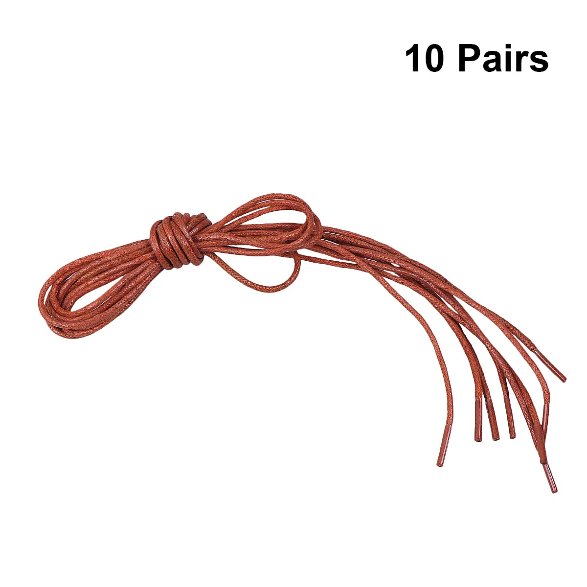 

10Pairs Water Resistant Waxed Cotton Shoelaces for Special Occasions Thin Round Laces Red Brown Round Shoe Laces
