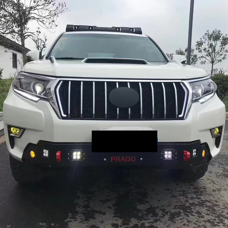 

Новинка 2025 года, подходит для Toyota Prado FJ150 2018-2022 гг., передний бампер с защитной железной планкой