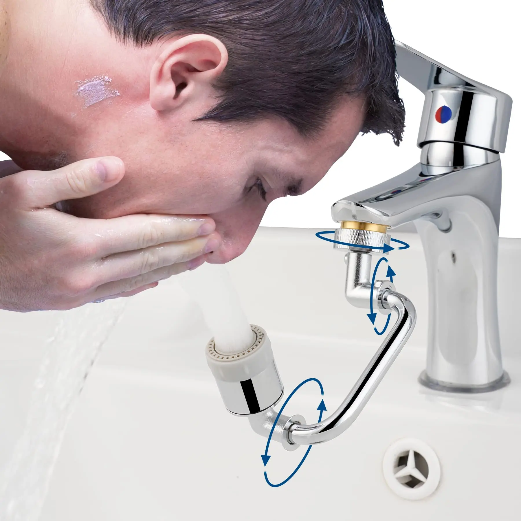 

1080° Swivel Faucet Extender Universal Sink Aerator 2 Mode Splash Filter Extension Rotatable Spray Attachment Multifunctional