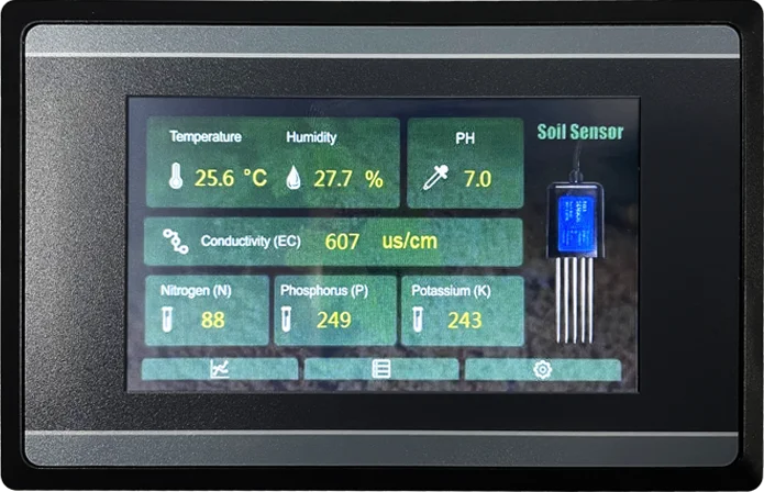 Imagem -02 - Sensor de Medição e Registo com Ecrã Táctil Hmi Humidade do Solo Temperatura Humidade ce ph Npk