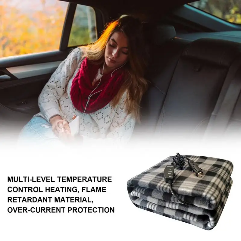 Портативное автомобильное одеяло с подогревом 12 В, машинная стирка, зажигалка, дорожное одеяло с подогревом для RV, грузовика, кемпинга, одеяло для RV, грузовика, кемпинга