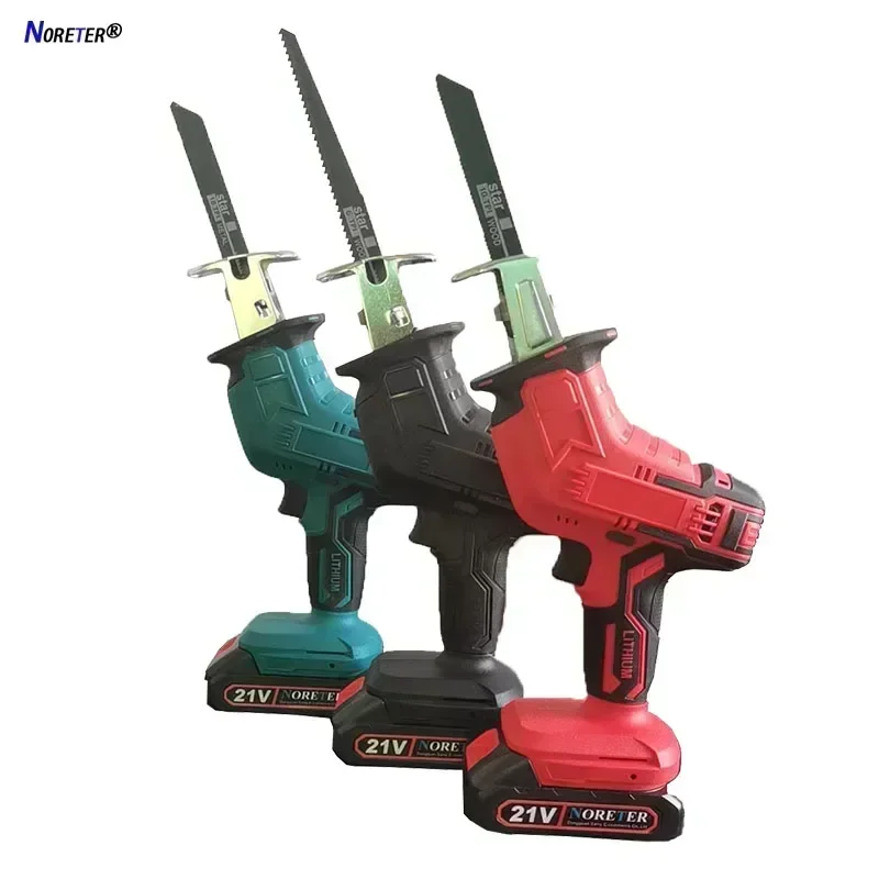 21V Cordless Electric Reciprocating Saw Quick Change Blade Rechargeable Li-ion Battery Saw Metal Wood PVC Cutting Power Tools