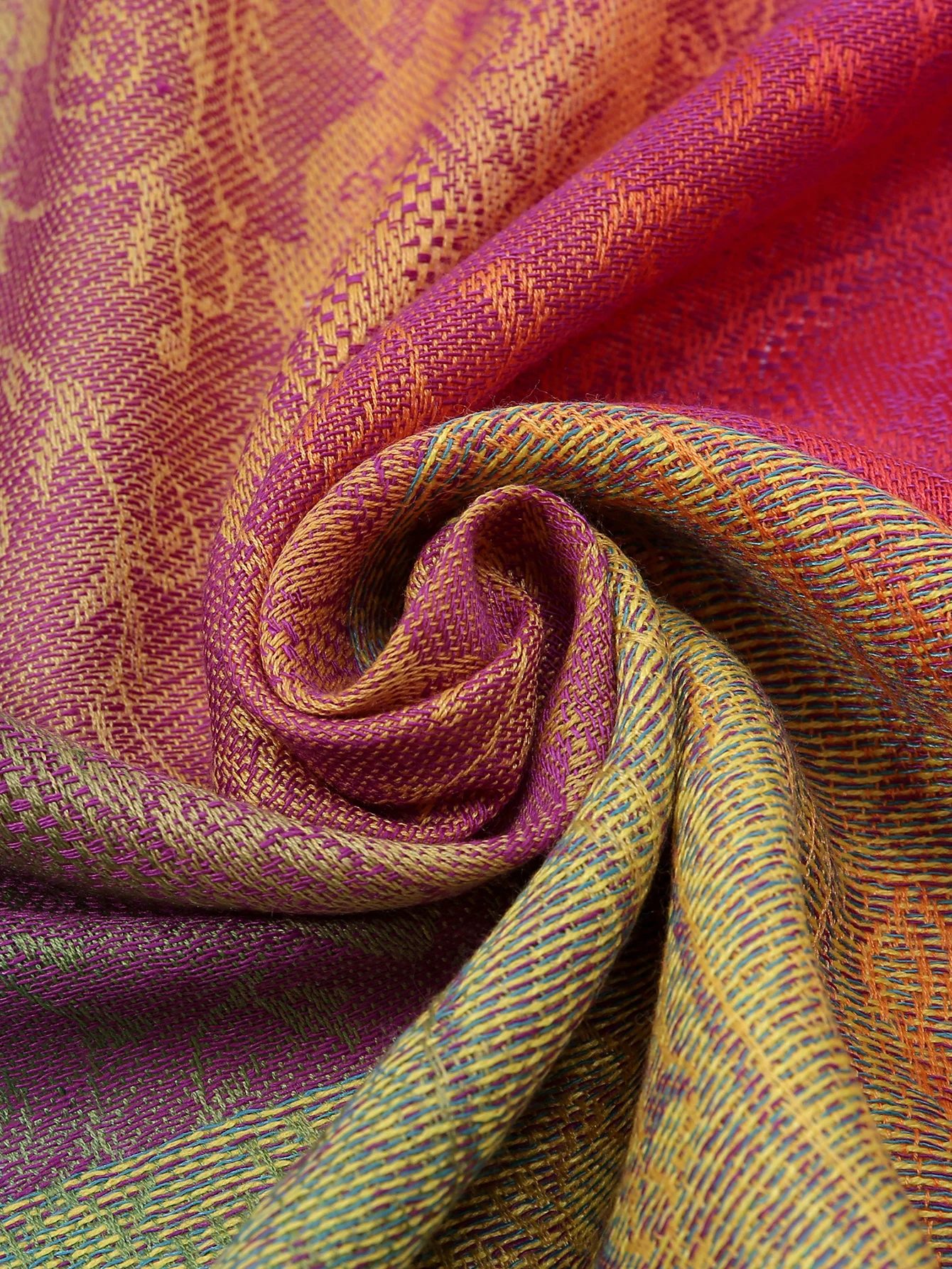 Muslim Paisley Pashmina Scarf Women Colorful Printed Long Shawl with Tassles Rainbow Colored Cashew Patterns Foulard Tippet