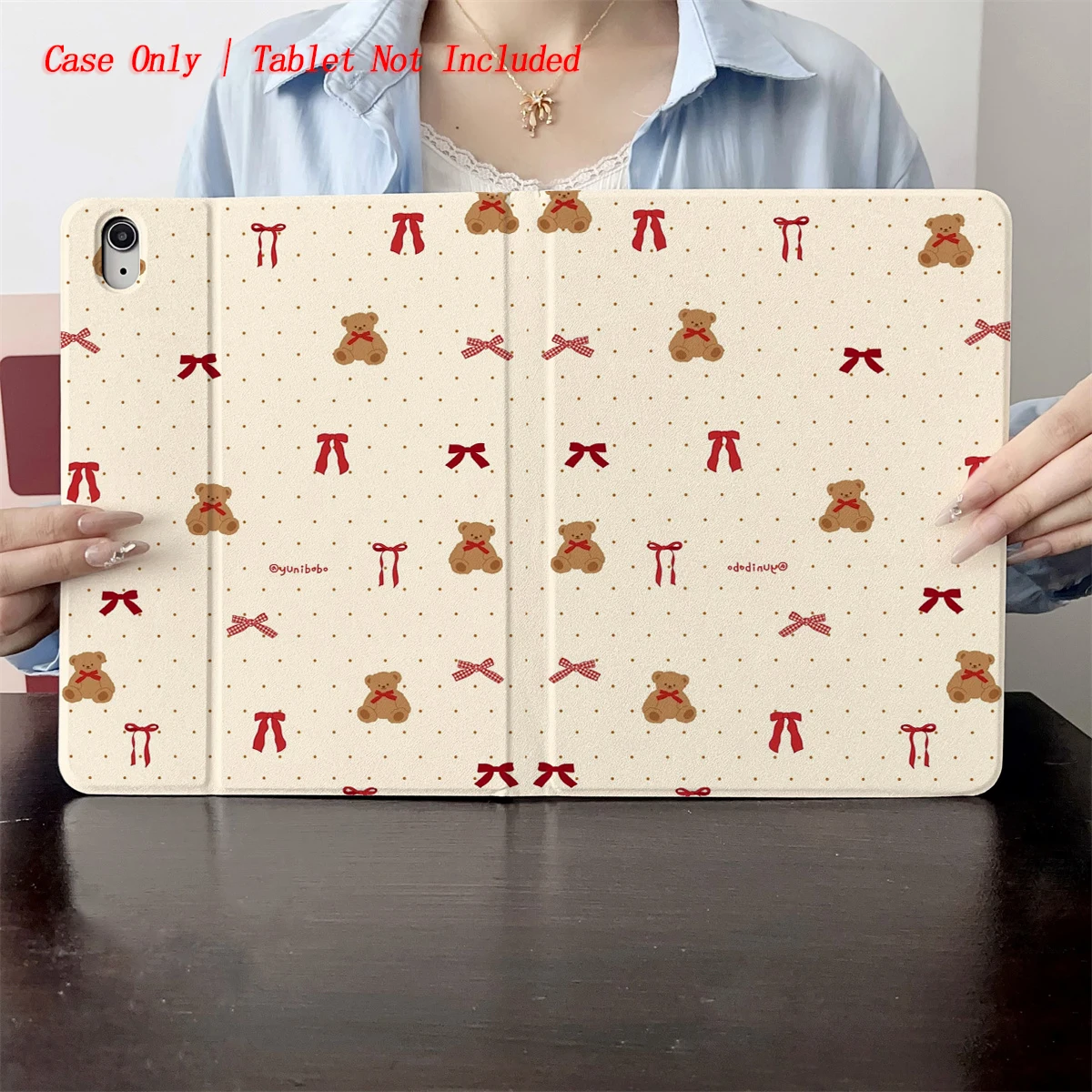 

2025 Brown bear and various bow print patterns-suitable for multiple Apple tablet computer cases such as iPad/iPad pro/iPad air