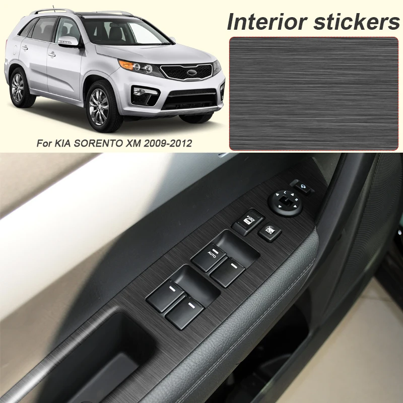 

Car Carbon Interior Sticker For KIA SORENTO XM 2009-2012 LHD Auto Window Lifting Panel Decal Gear Door Protective Film Accessory