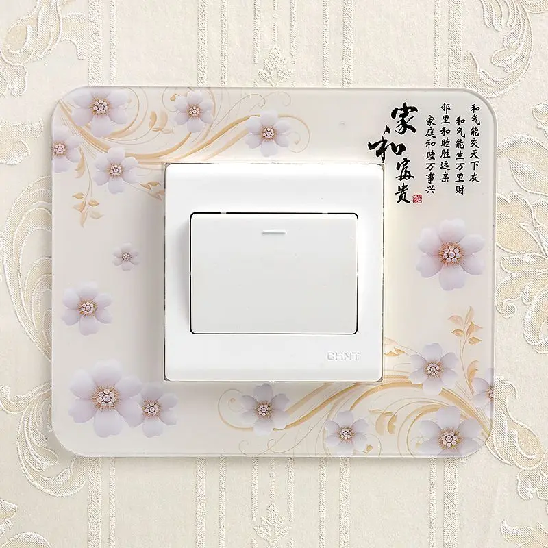 Pegatina para interruptor de enchufe acrílico con personalidad moderna, pegatinas de pared, decoración del hogar, decoración para sala de estar,