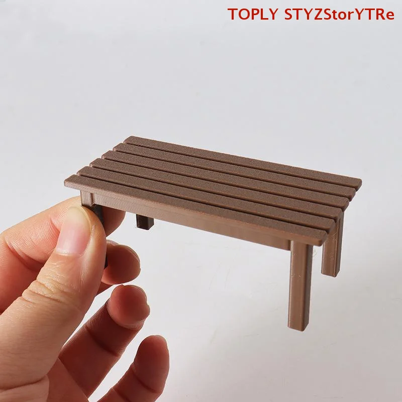 1/12 Scale Dollhouse Decoration, Table Bench Pretend Play Model, Miniature Furniture for Doll House