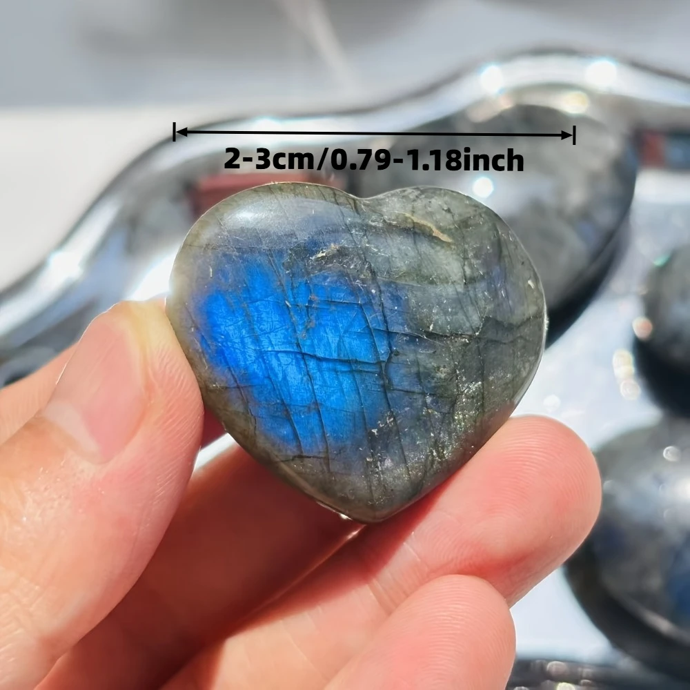 

1pc/50g/100g Natural Labradorite Carved Heart Shape Spiritual Decor Decorative Stone Jewelry Collectors Spiritual Seekers