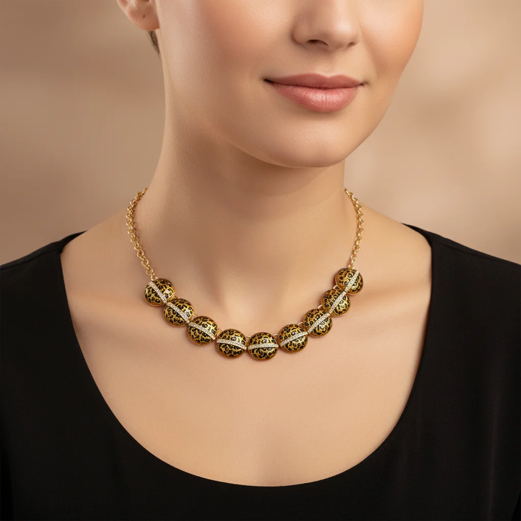 

Fashion Leopard Print Women's Necklace Trendy Gold Chain Eye-Catching Jewelry Anniversary & Holiday Gift