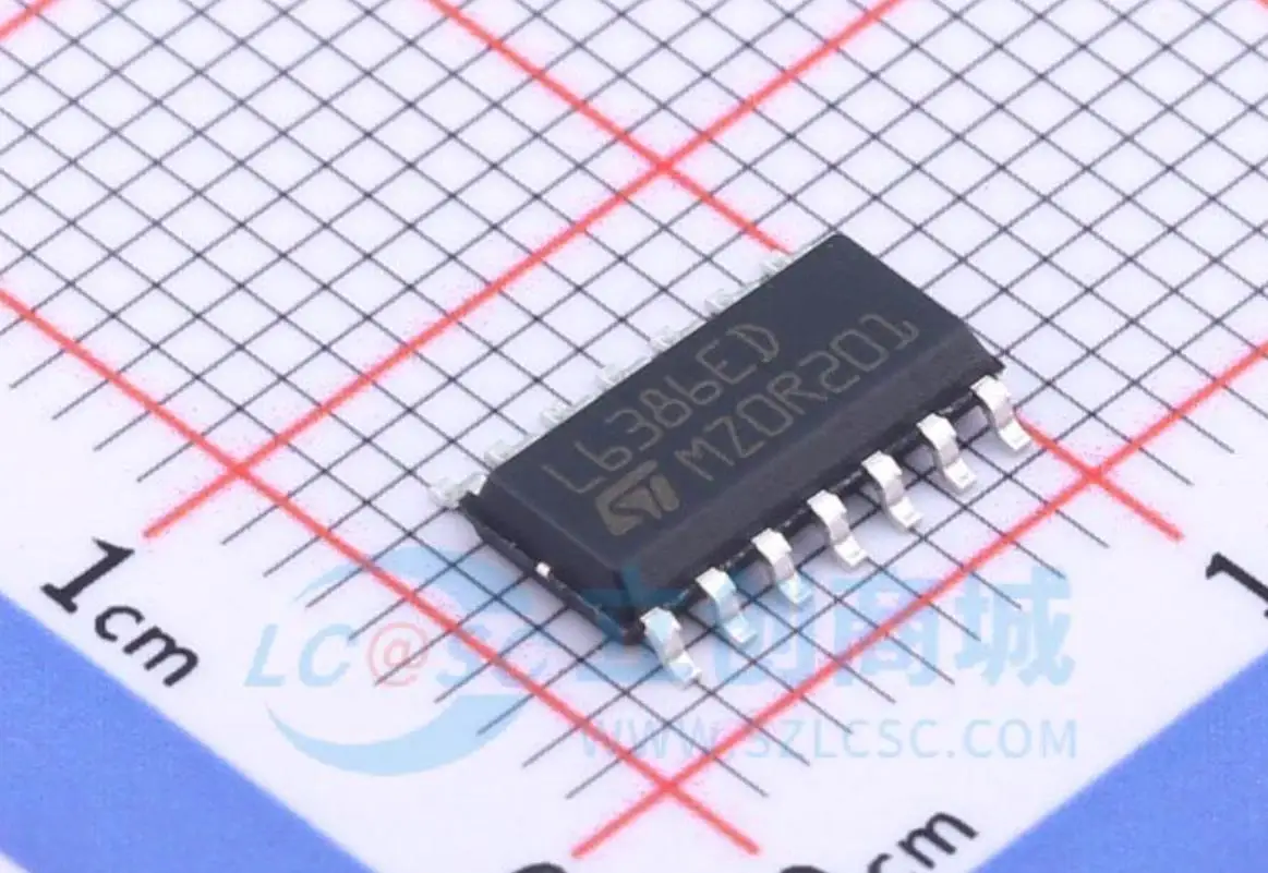 8PCS   Original genuine L6386ED013TR silk screen L6386ED SOP-14 packaged gate driver IC chip