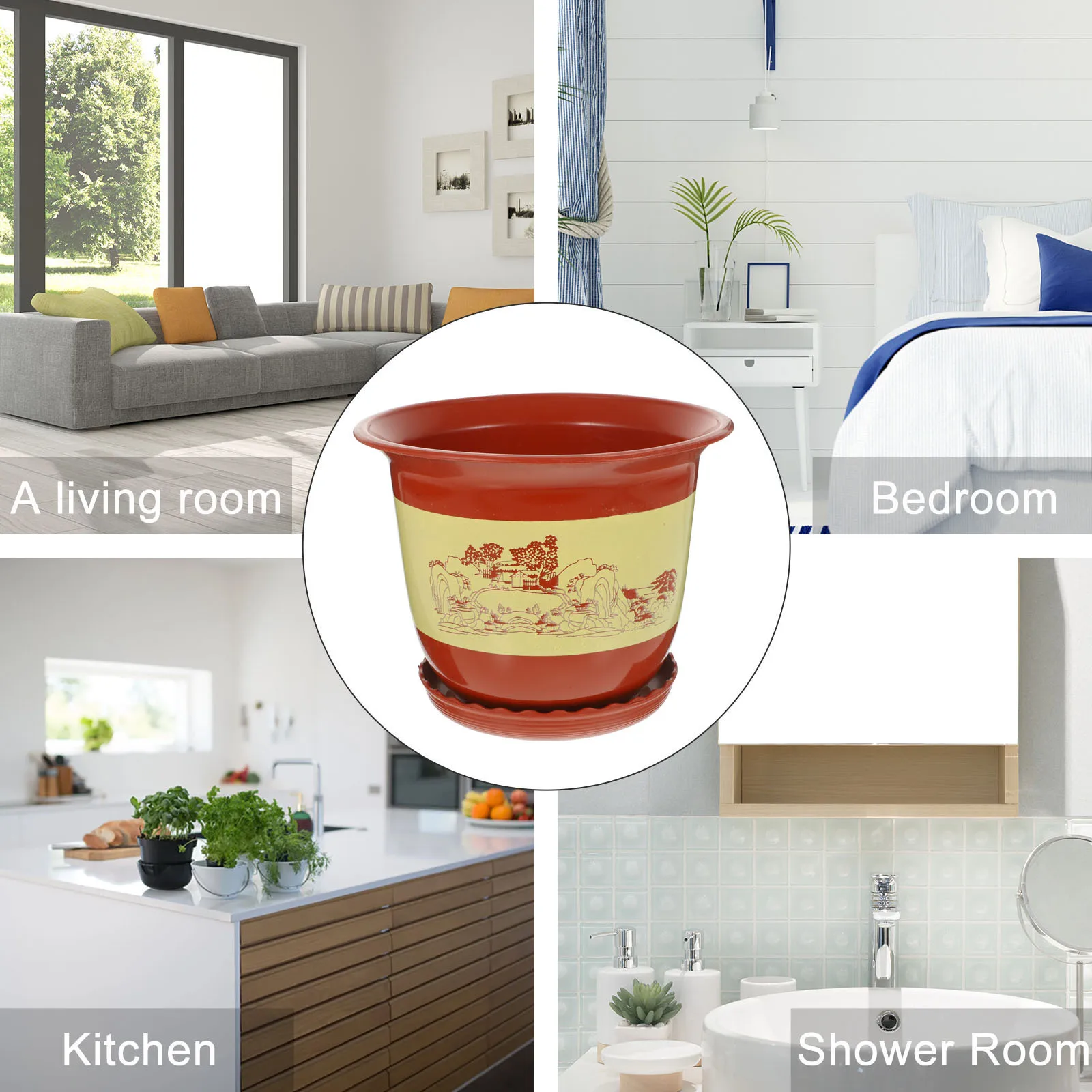 

6Sets 1 Gallon Plastic Orchid Pots with Drainage Holes Suitable for Mint Succulents Cactus Flower Planters for Home Garden