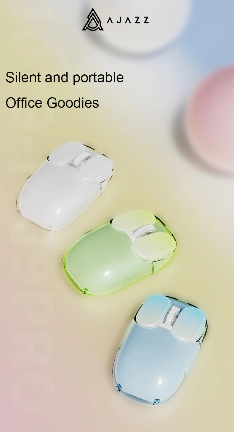 AJAZZ I069 Wireless Mouse Office Lightweight Portable Laptop Universal Transparent Design RGB Lighting