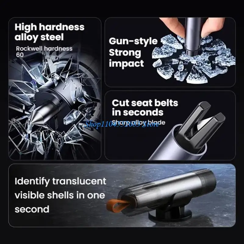 

Y6GD Professional Vehicle Safety Hammer Tool with Tested Glass Breaking Mechanism Weather Resistant Aluminum Alloy Material