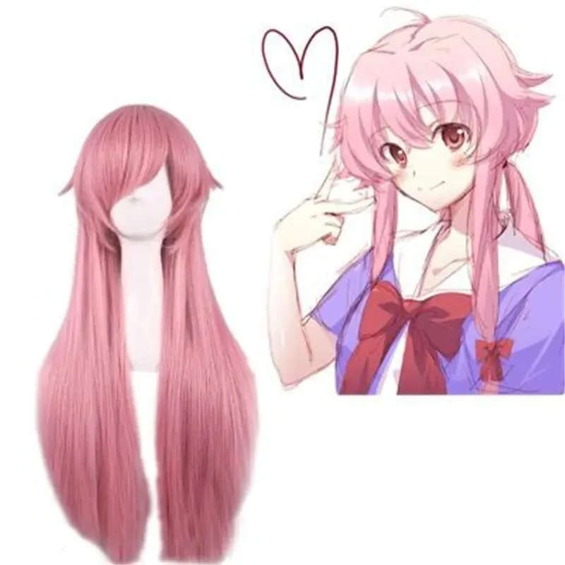 CyJapanese Anime Future Diary Gasai Yuno Mirai Nikki School Uniform Sailor Dress Cosplay Costume Suit Wig view 5