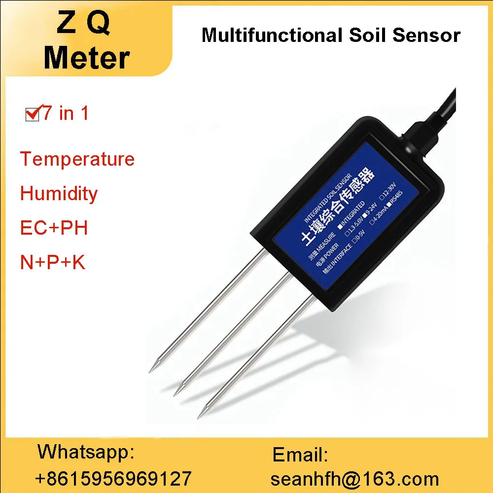 485 agricultural soil temperature and humidity sensor ph NPK moisture ec detection instrument fertility nutrient greenhouse