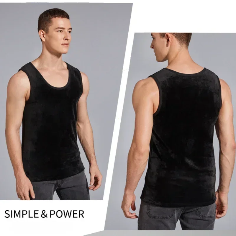 Warm Vest For Man Keep Warm Underwear Men Vest Men\'s Winter Thermo Shaping Large Size Male Vest Comfortable With Velvet