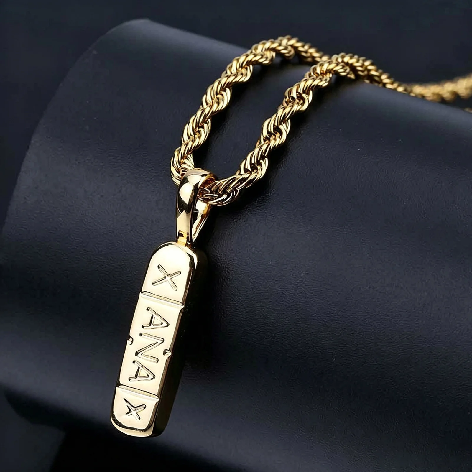 TOPGRILLZ Hip Hop Trendy Schmuck Gold Farbe Messing Xanax Pille Anhänger Halskette Charme Für Frauen Männer Mit 24 "30" Seil Kette – Detail 3