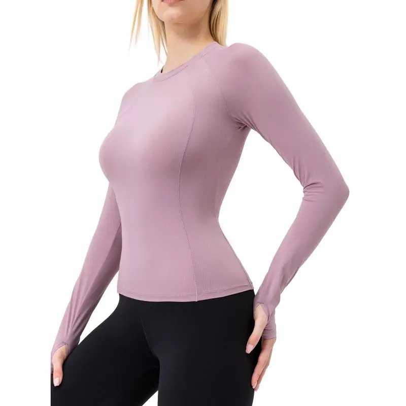 Damski top do jogi z długim rękawem Trening Fitness Gym Dres sportowy Slim Fit Top Damski Szybki trening Bluzy sportowe