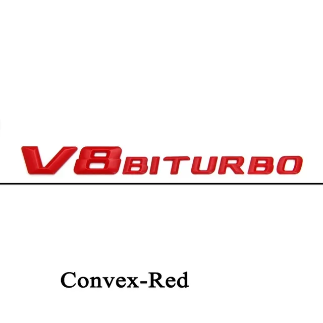 Stereo ABS V8 BITURBO Displacement Logo Emblem Side Wing Sticker Racing Appearance Parts For Mercedes AMG W204 W205 W222 W223