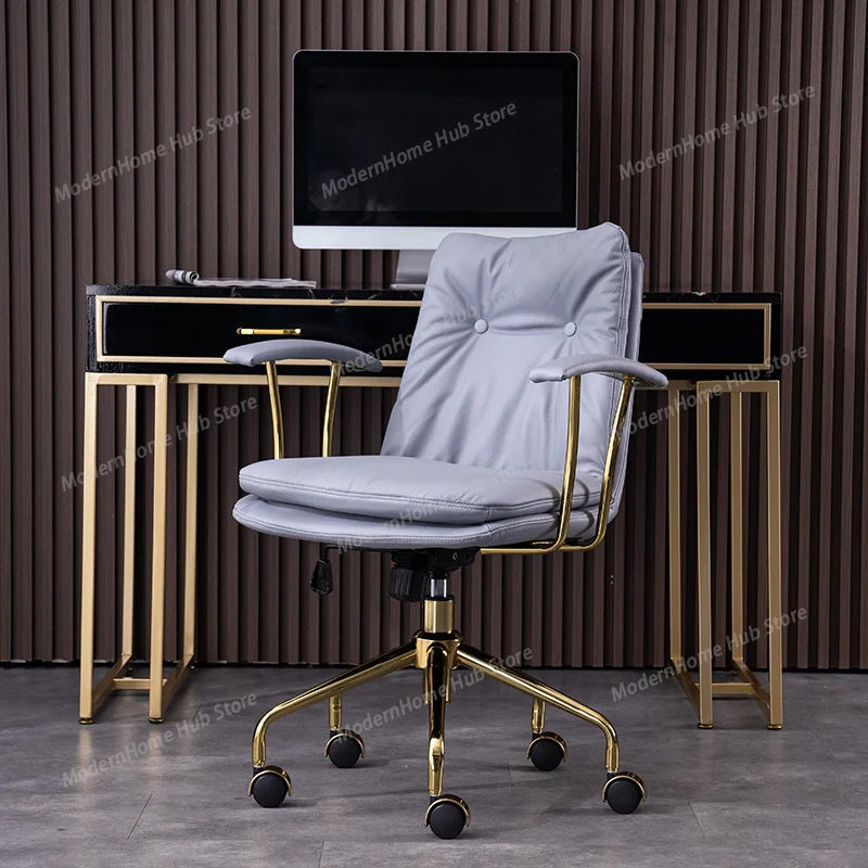 Backrest Conference Office Chair Study Playseat Mobile Office Chair Luxury Comfortable Arm Designer Taburete Library Furniture