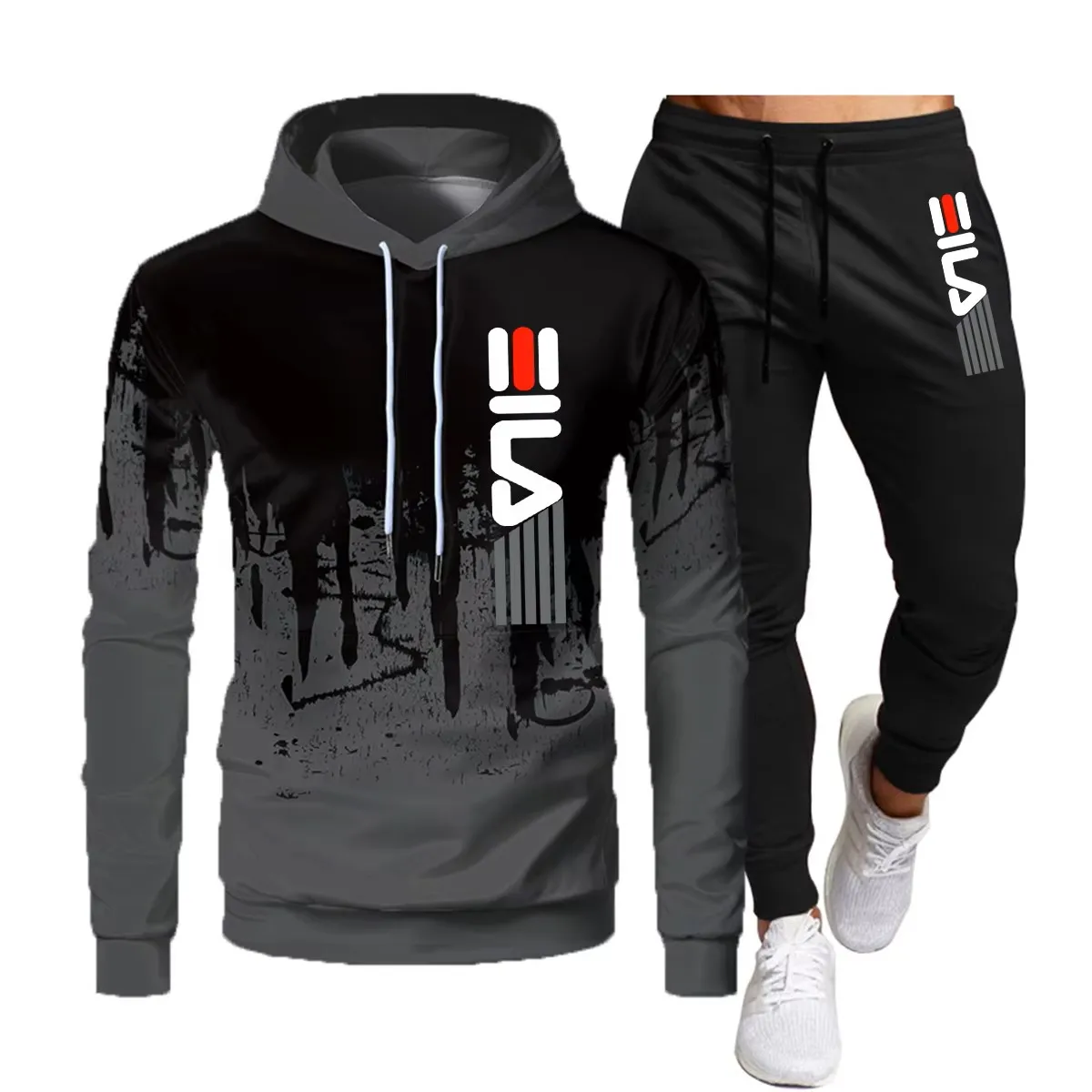 Men's hooded sweatshirt Fashion brand Casual jogging pants Sweatpants Autumn Winter Men's set 2024