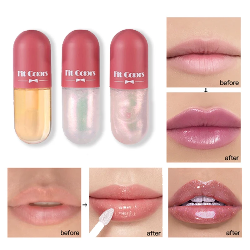 Hot Sale NEW Lip Gloss Capsule Lip Plumper Oil Shiny Clear Lip Oil Women Moisturizing Lip Gloss Balm Makeup Lip Tint Cosmetics