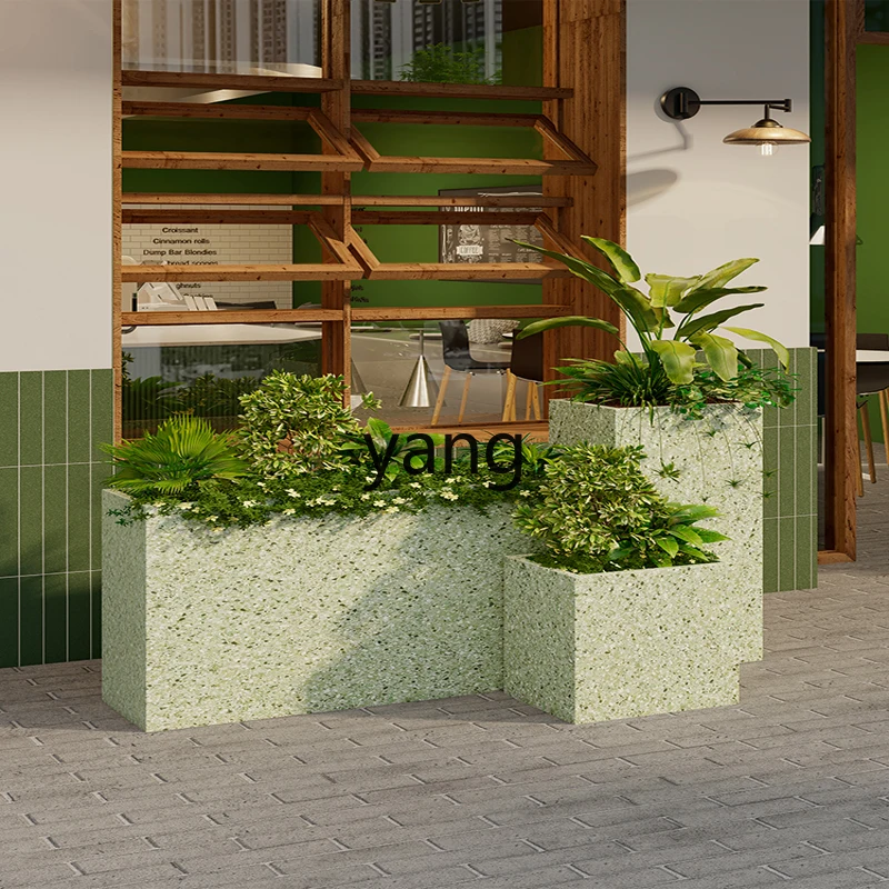 LMM imitation terrazzo outdoor flower box combination terrace courtyard restaurant commercial street flower bed